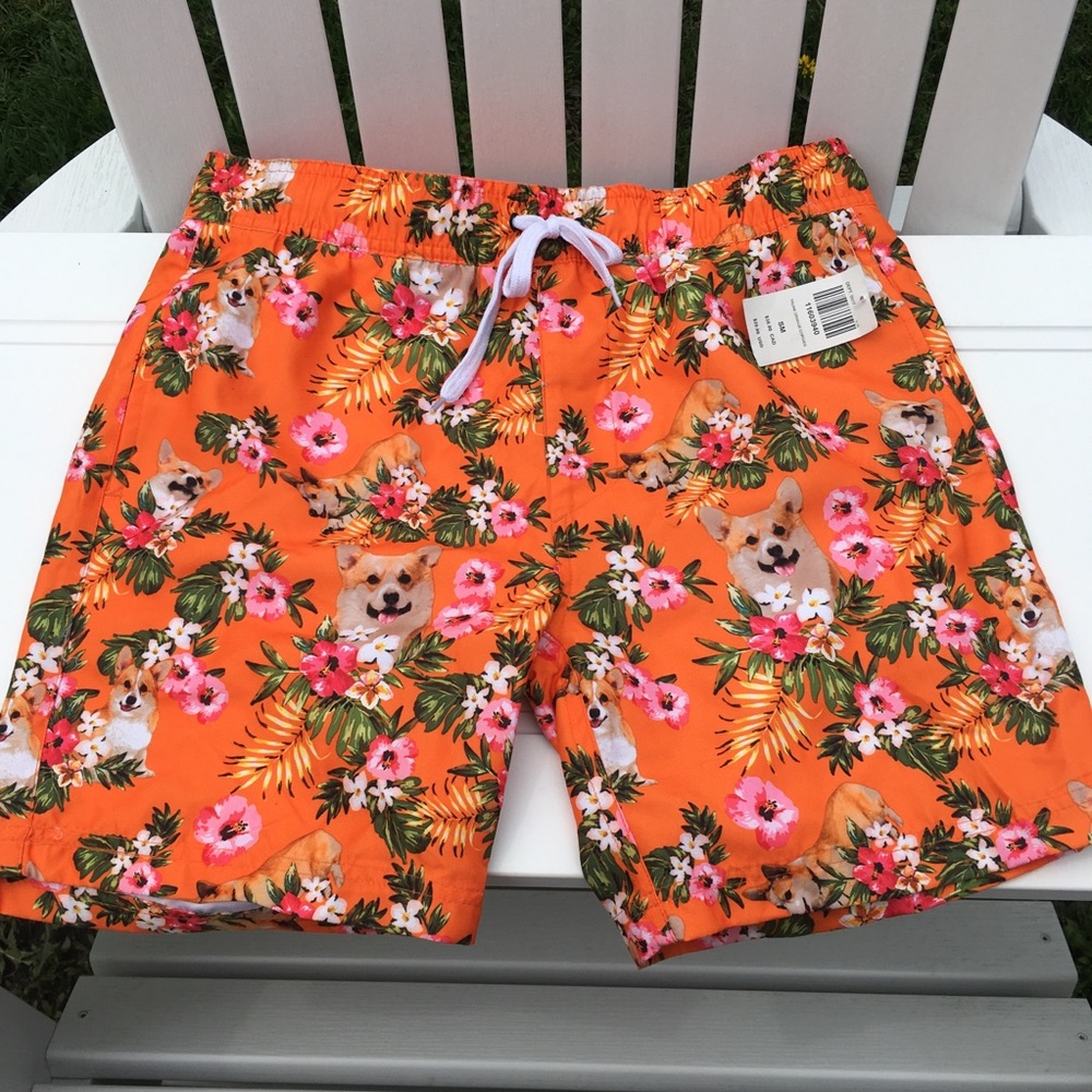 Men’s Corgi swim trunks size S - NWT